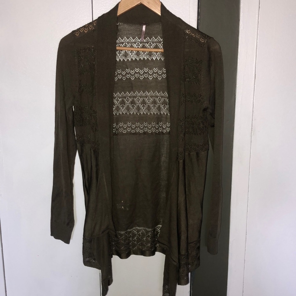 Army green cardigan unique